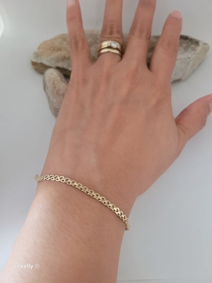 14K Yellow Gold Bismark Link Bracelet, Solid Gold!