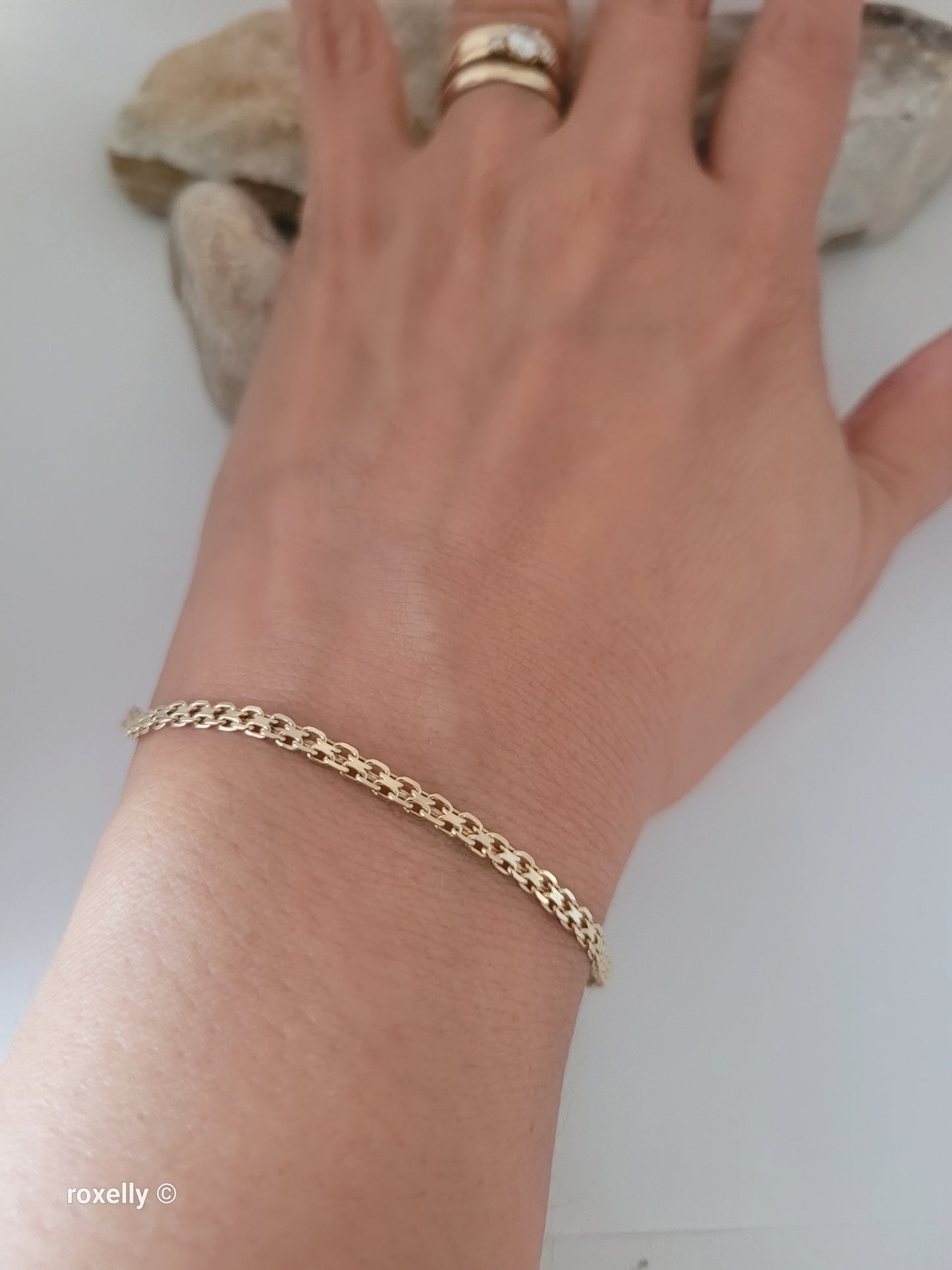 14K Yellow Gold Bismark Link Bracelet, Solid Gold!