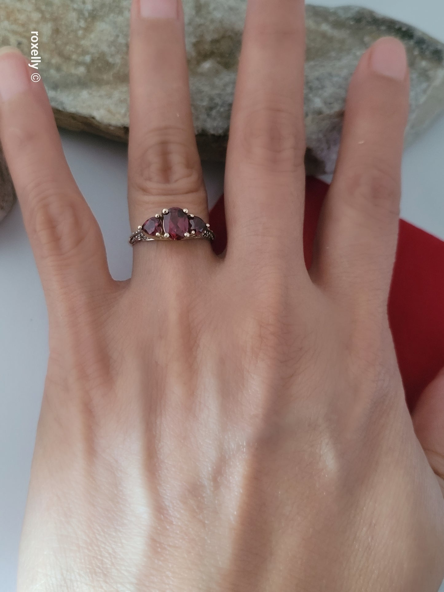 10K Yellow Gold Pink Tourmaline and Genuine Diamonds Ring Size 6.75, Solid Gold!