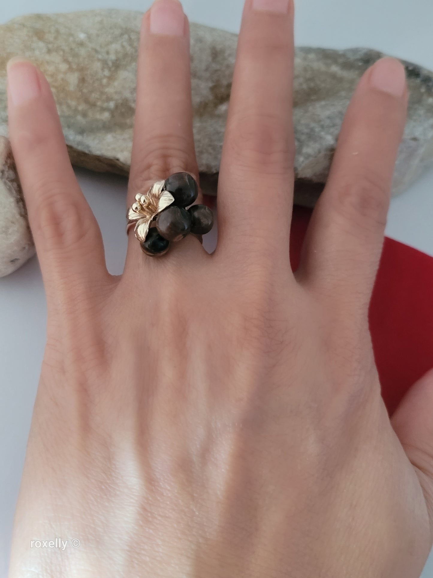 Vintage 14K Yellow Gold Tiger Eye Sphere Cluster Ring Size 6.5, Solid Gold!
