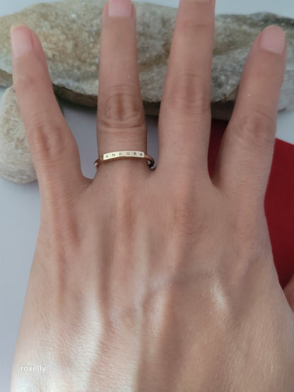 14K Yellow Gold Pandora Signature I-D Ring Size 7.5, Solid Gold!