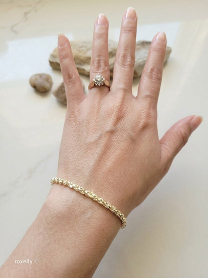 14K Yellow Gold Turkish Rope Link Bracelet or Anklet