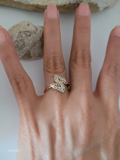 10K Yellow Gold Genuine Diamond Cluster Ring Size 7 - Solid Gold