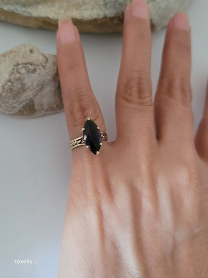Vintage 14K Yellow Gold Purple Amethyst Pinky Ring Size 3.25 - Solid Gold