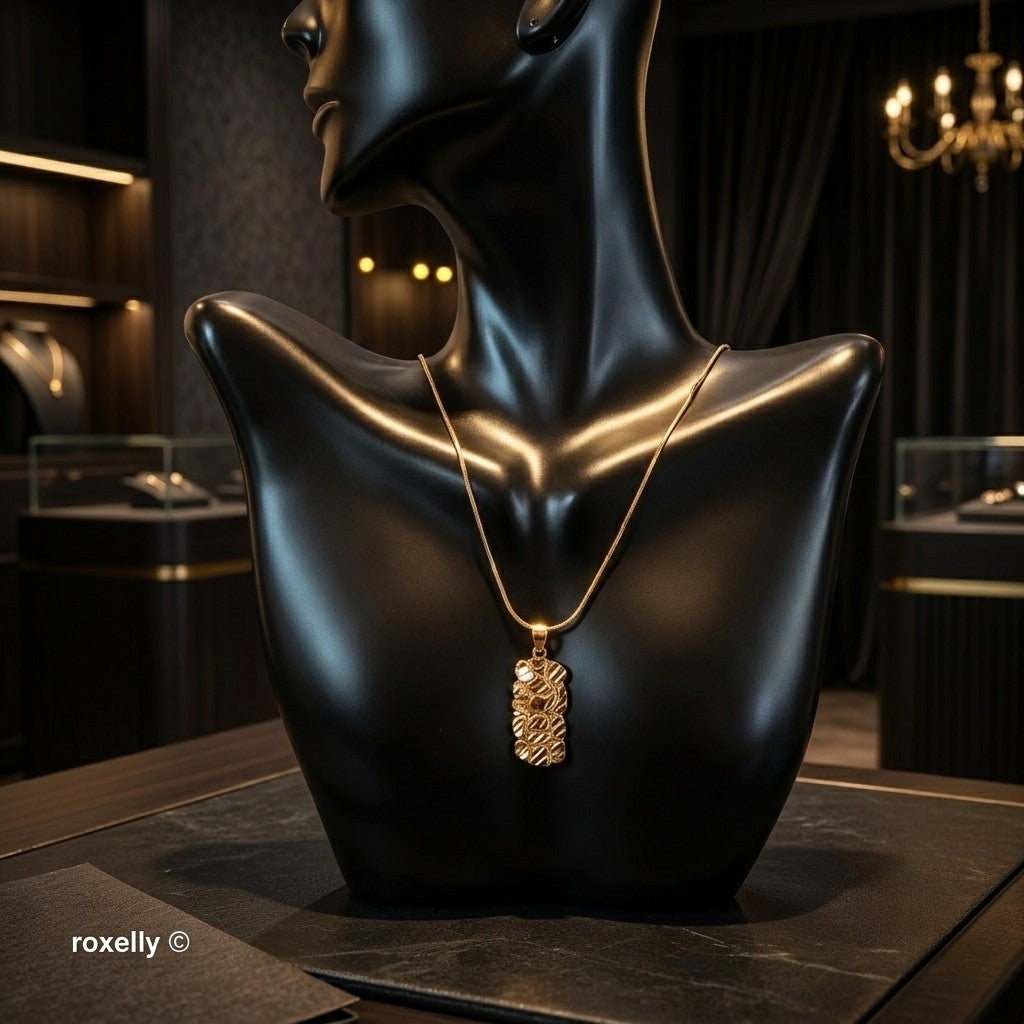 14K Yellow Gold Diamond-Cut Nugget Design Pendant - Solid Gold!
