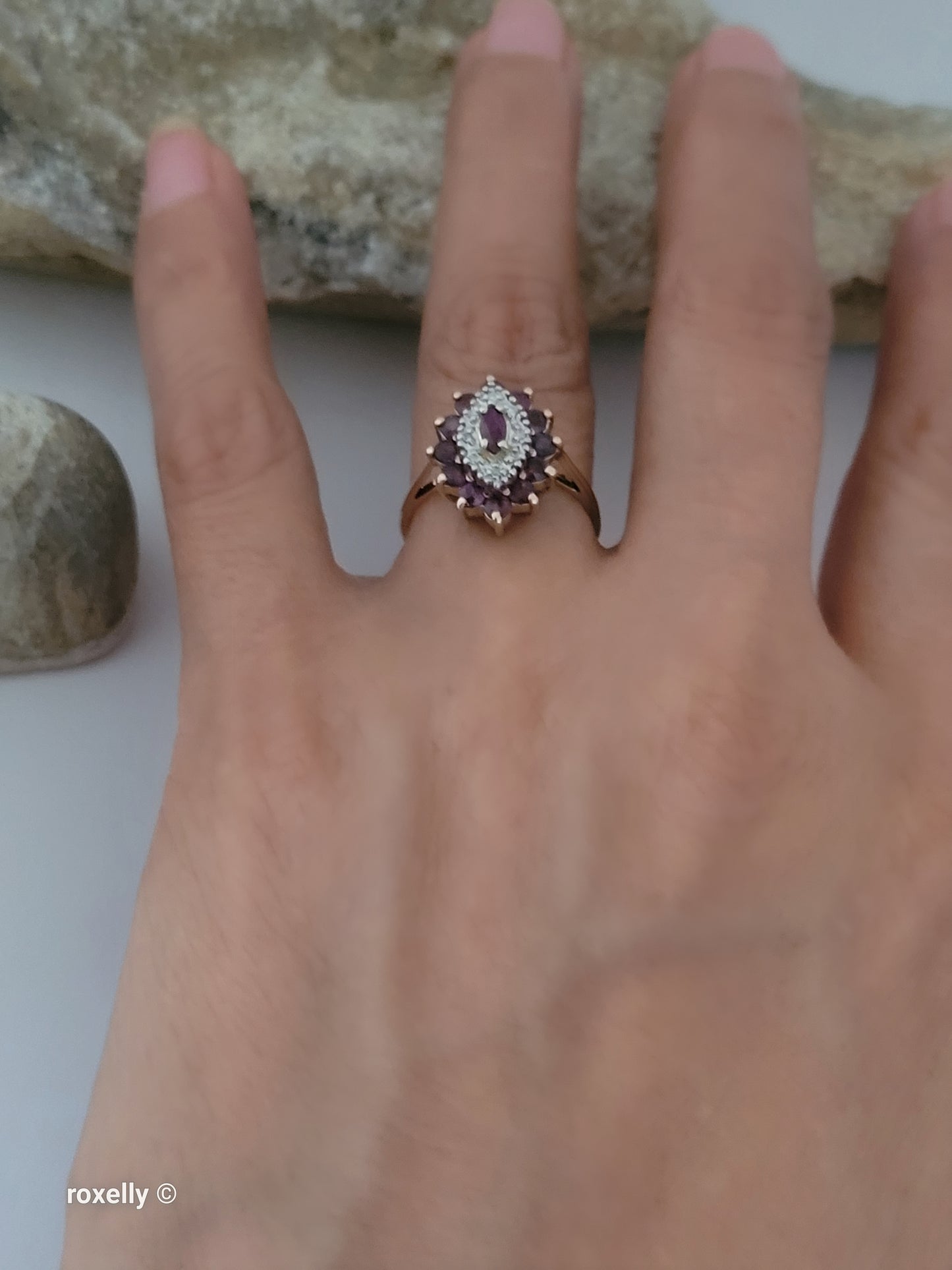 14K Yellow Gold Rubies and Diamonds Ring Size 6 - Solid Gold