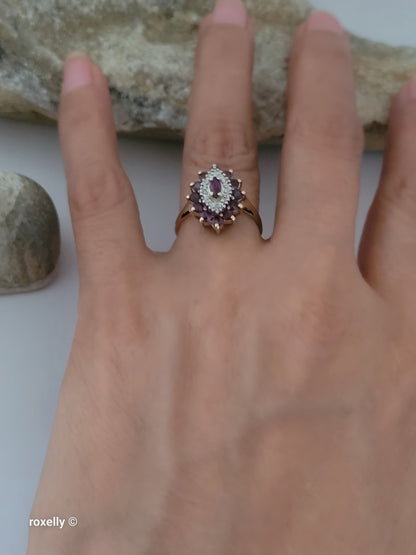14K Yellow Gold Rubies and Diamonds Ring Size 6 - Solid Gold