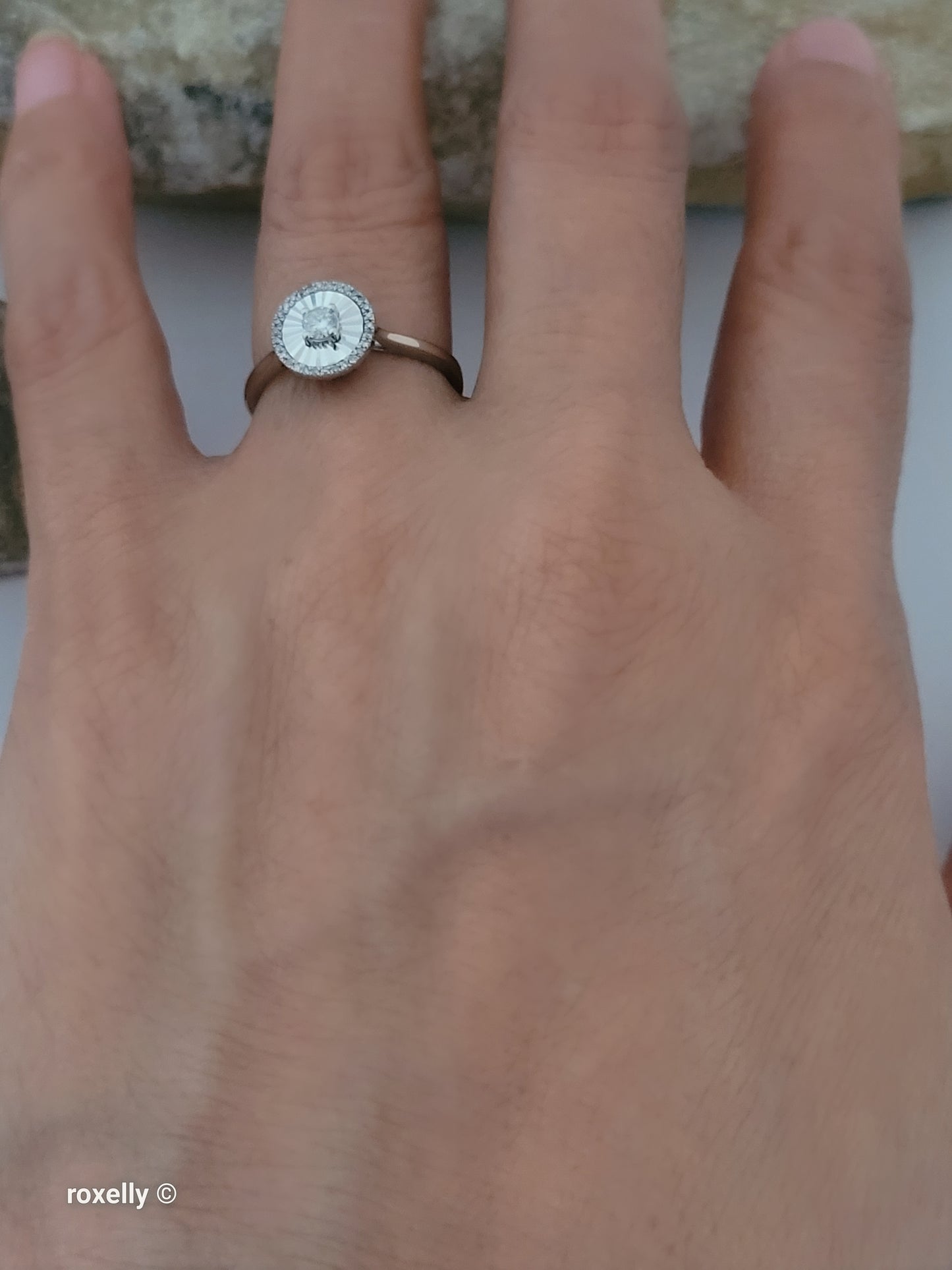 14K White Gold Genuine Diamond Cocktail Ring Size 5.5, Solid Gold!