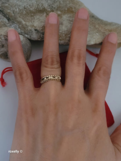 14K Yellow Gold Flexible Chain Ring Size 5 - Solid Gold - view 8