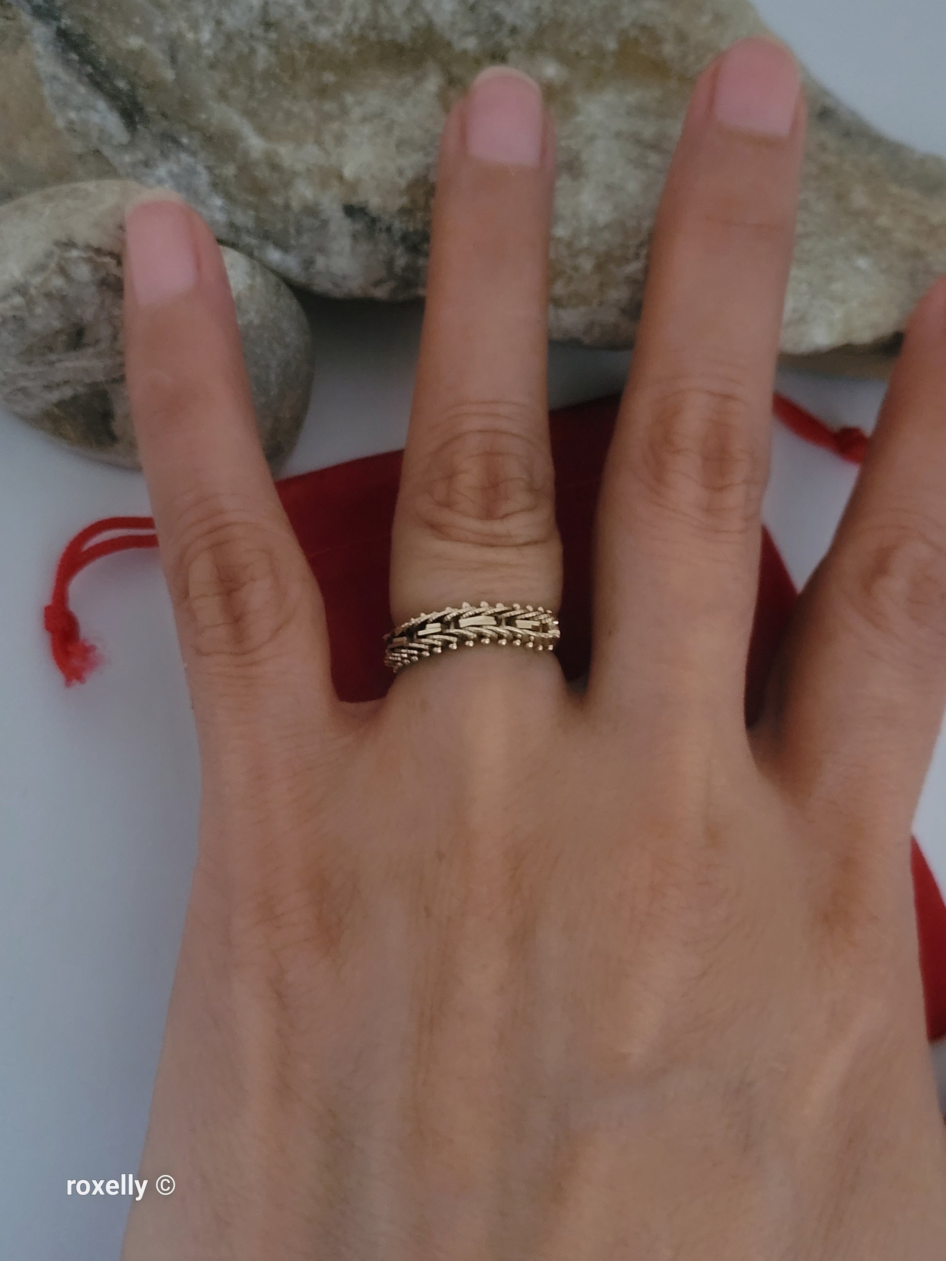 14K Yellow Gold Flexible Chain Ring Size 5 - Solid Gold - view 7