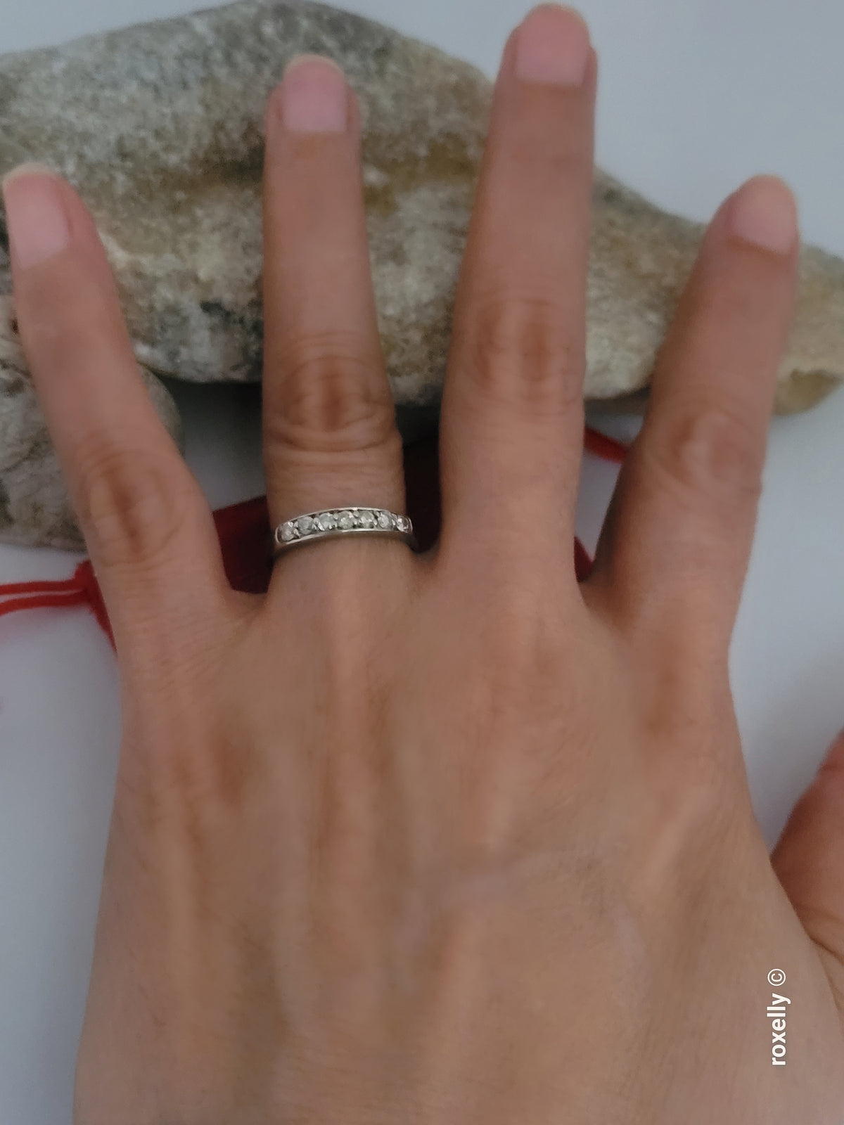 14K White Gold Moissanite Band Ring Size 6, Solid Gold