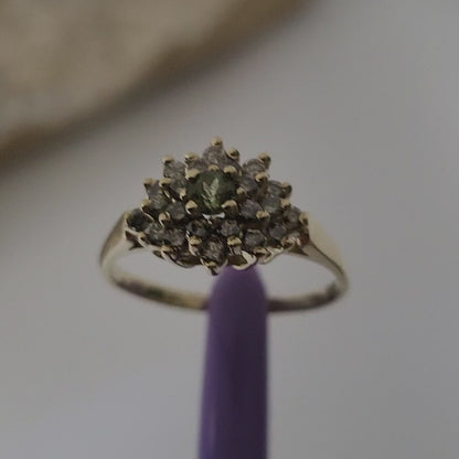 ❤️14k Size 6.25 Vintage Solid Yellow Gold Amethyst and Genuine Diamonds Ring!