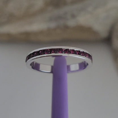 ♥️Size 8.75 Sterling Silver Swarovsky Crystal Garnet Ring!