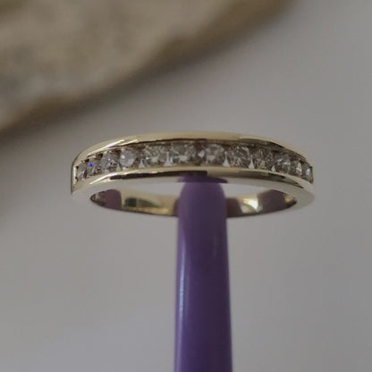 ❤️14k Size 8.5 Beautiful Solid Yellow Gold Genuine Diamond Band Ring!