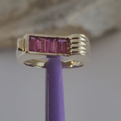 14k Size 6.25 Beautiful Solid Yellow Gold Pink Tourmaline Ring