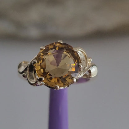 10k Size 6.25 Beautiful Solid Yellow Gold Citrine Gemstone Ring