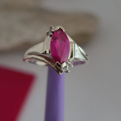 10k Size 6.5 Beautiful Solid Yellow Gold Ruby and Genuine Diamonds Ring