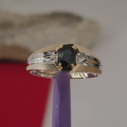 ❤️10k Size 10 Beautiful Solid Yellow Gold Sapphire Gemstone Ring!