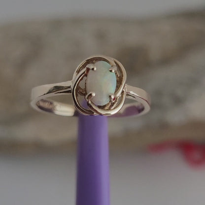 ❤️10k Size 6.25 Precious Solid Yellow Gold Fire Opal Ring!