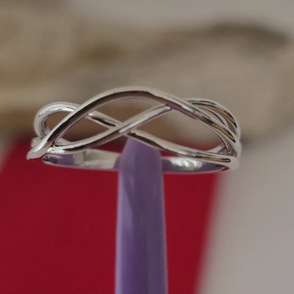 ❤️14k Size 8 Precious Solid White Gold Open Design Ring!