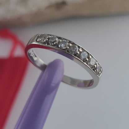 14K White Gold Moissanite Band Ring Size 6, Solid Gold
