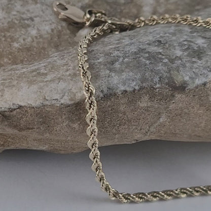 14k Yellow Gold Rope Design Bracelet, Solid Gold