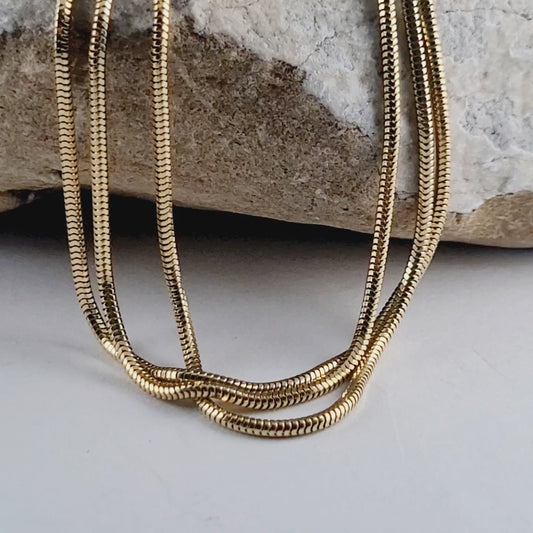 Milor 14K Yellow Gold Adjustable Flexible Necklace, Solid Gold – Made in Italy