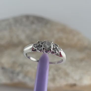 10K White Gold Cubic Zirconia Ring Size 5.75 -Solid Gold!