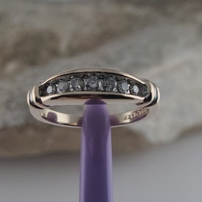 14K Yellow Gold Diamonds Band Ring Size 7 Solid Gold
