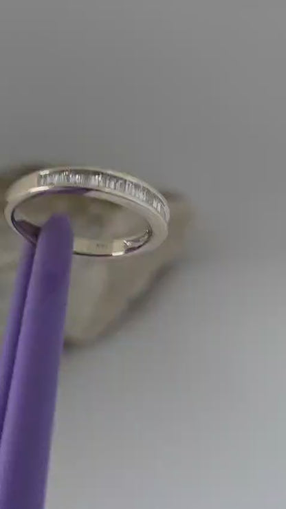 ❤️14k Size 6.5 Precious Solid White Gold Genuine Diamond Band Ring!