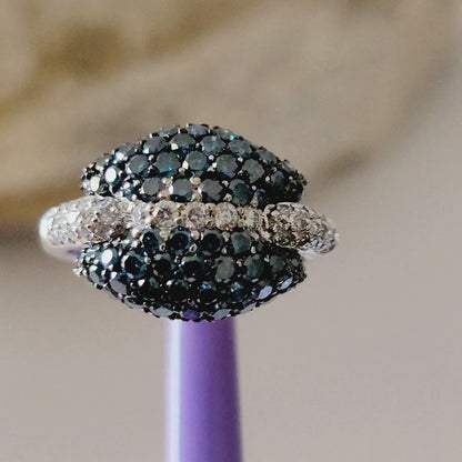 $5000 Ring, 14K Size 6.75 Solid White Gold Blue & White Genuine Diamonds Ring – 1.43 CTW