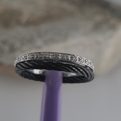 Authentic Charriol Ring – 18k Solid Gold, Geunine Diamonds, and Hypoallergenic Steel Ring – AMAZING!