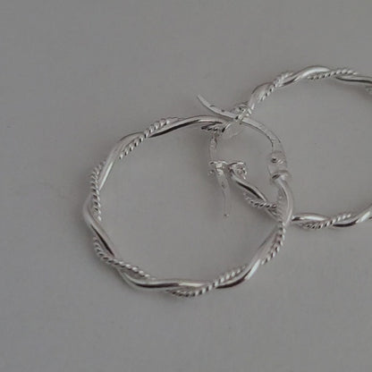♥️Sterling Silver Twist Wrap Hoop Earrings