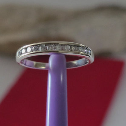 14K White Gold Diamonds Band Ring Size 6.25 Solid Gold