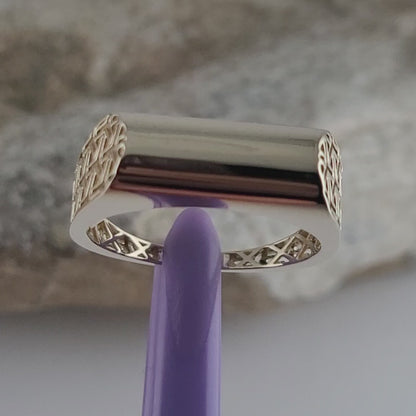 10K Yellow Gold Filigree & Bar Design Ring Size 8 Solid Gold
