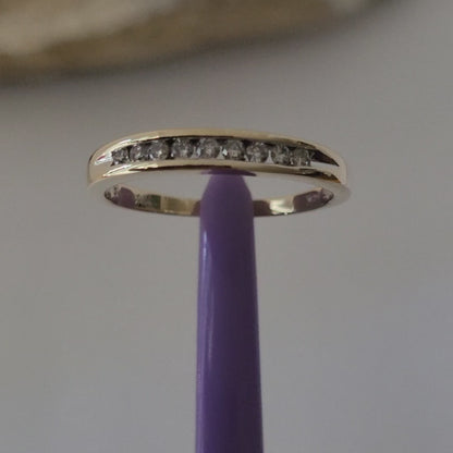 ❤️14k Size 8.5 Lovely Solid Yellow Gold Genuine Diamonds Band Ring!