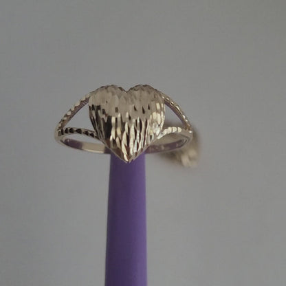 ❤️14k 10k Solid Yellow Gold Heart-Shaped Ring and Pendant Diamond Cut!