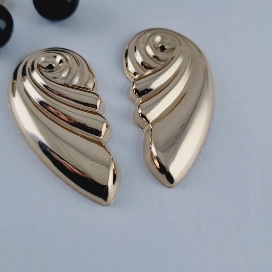 14K Yellow Gold Onyx Stud Earrings w/ Removable Jackets 3.26g