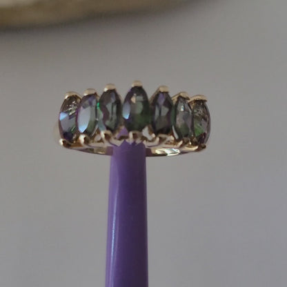 ❤️10k Size 7.75 Beautiful Solid Yellow Gold Mystic Topaz Ring!