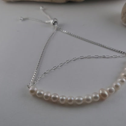 ❤️925 Sterling Silver Fresh-Water Pearls Bracelet!