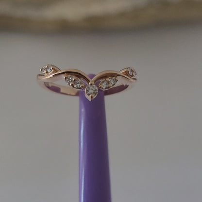 14k Rose Gold Diamonds Ring Size 4 Tiara Solid Gold!