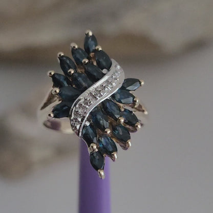 ❤️10k Size 5.75 Precious Solid Yellow Gold Sapphire and Diamond Ring!