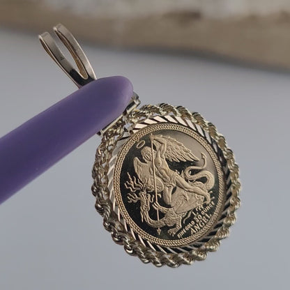 1992 Isle of Man 22K Solid Gold Angel Coin Pendant 14K Bail St Michael