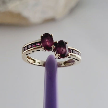 10K Yellow Gold Red Spinel Ring Size 7, Solid Gold