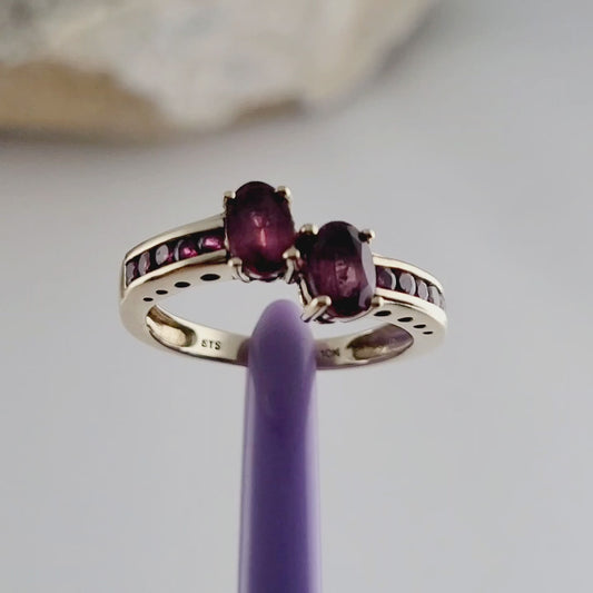 10K Yellow Gold Red Spinel Ring Size 7, Solid Gold