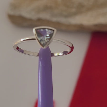 10K White Gold Cubic Zirconia Gemstone Ring Size 9.25 Solid Gold