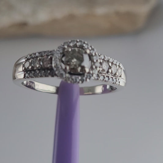 Le Vian 14K White Gold Chocolate & Vanilla Diamonds Ring Size 9.75 - Solid Gold
