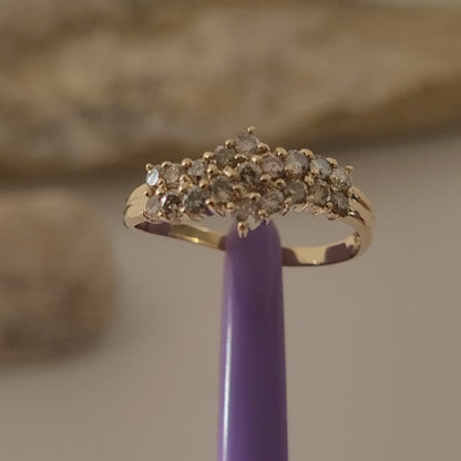 ❤️14k Size 7 Exquisite Solid Yellow Gold Genuine Diamonds Ring!