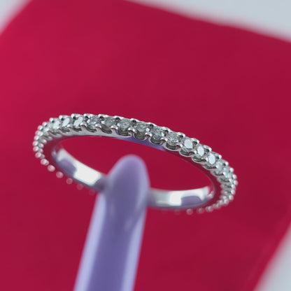 14K White Gold Diamond Infinity Design Ring Size 6, Solid Gold!