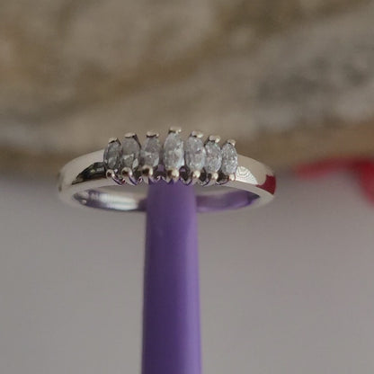 ❤️14k Size 5.25 Precious Solid White Gold Genuine Diamond Tiara Design Ring!